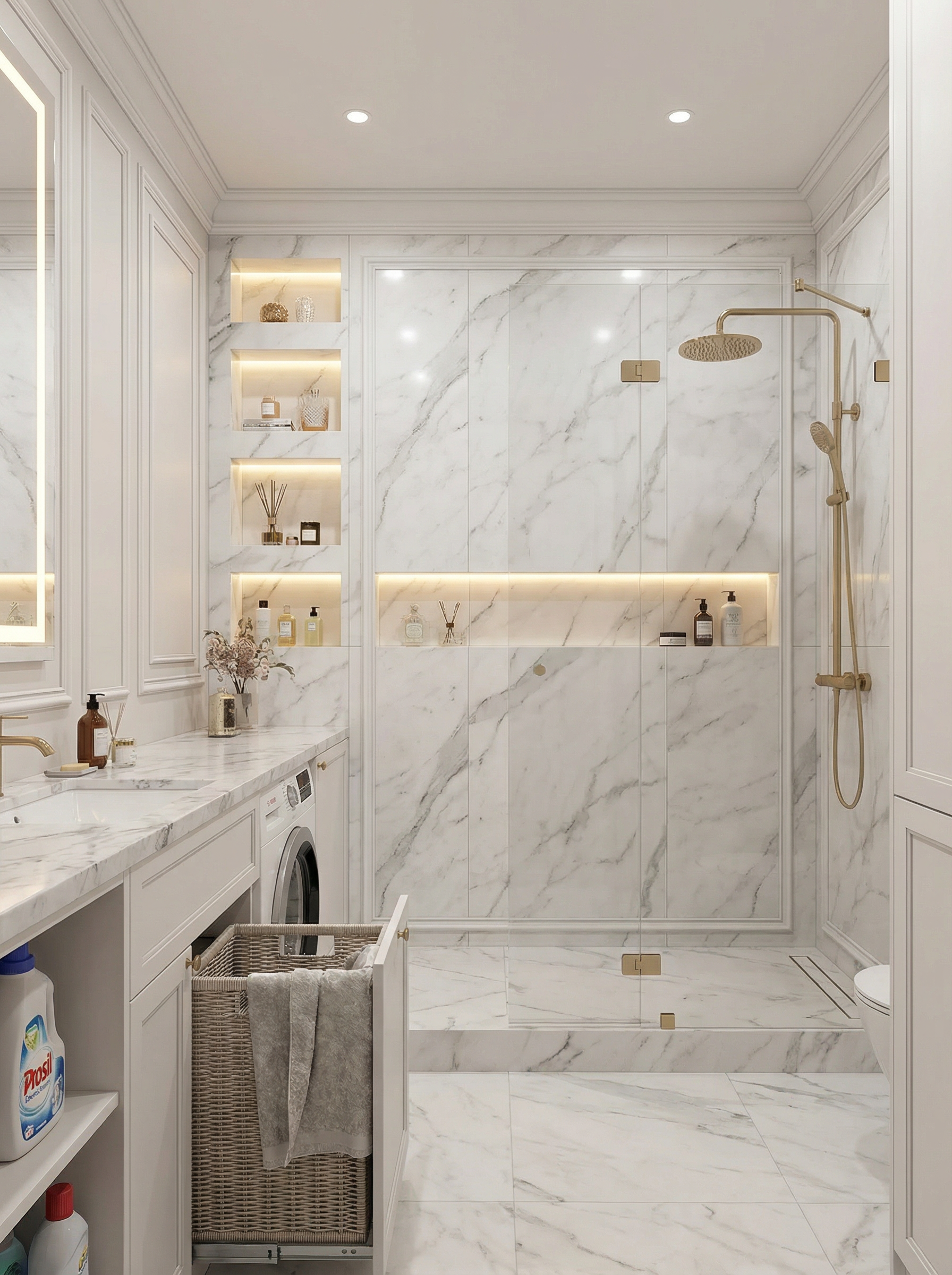 Дизайн ванной в стиле Классика — фото интерьера от нейросети RoomGPT