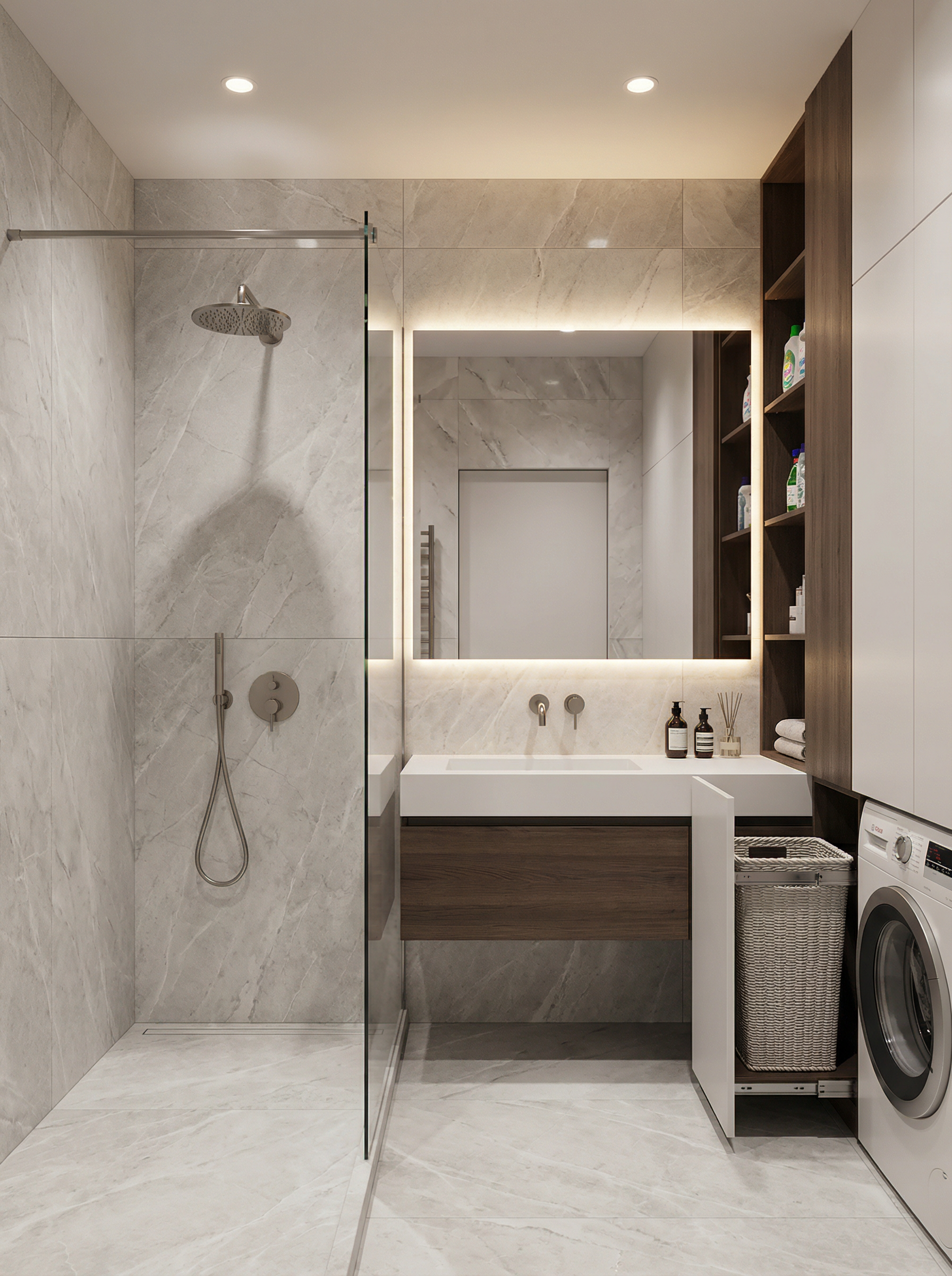 Дизайн ванной в стиле Минимализм — фото интерьера от нейросети RoomGPT