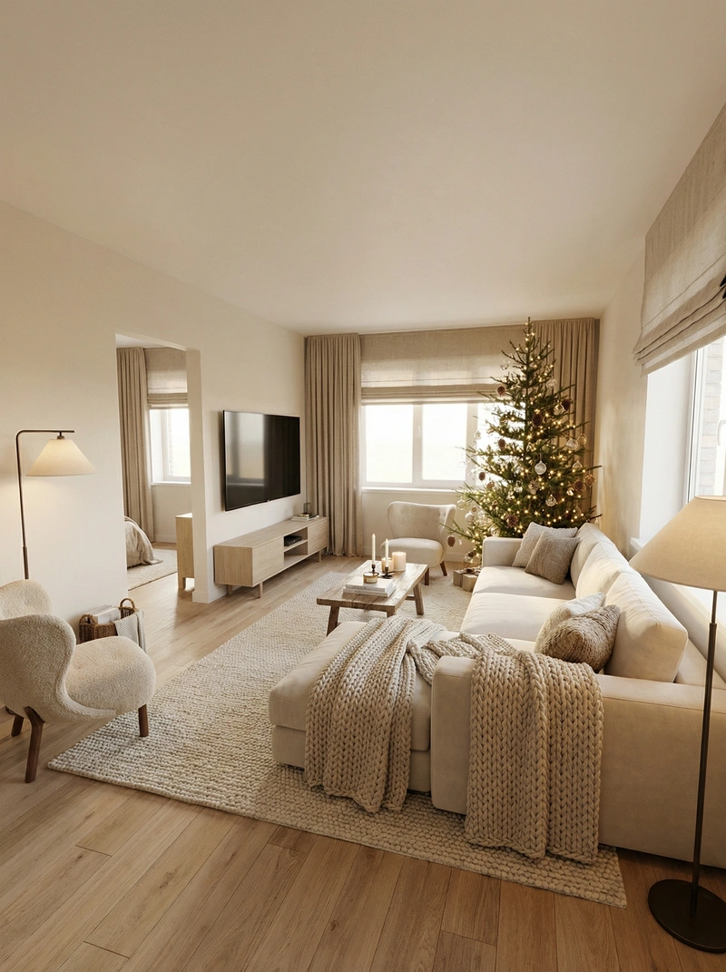 Дизайн интерьера в стиле Хюгге — Гостиная от нейросети RoomGPT