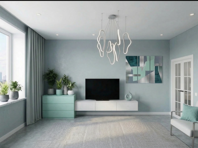 Дизайн гостиной в стиле Контемпорари — фото интерьера от нейросети RoomGPT