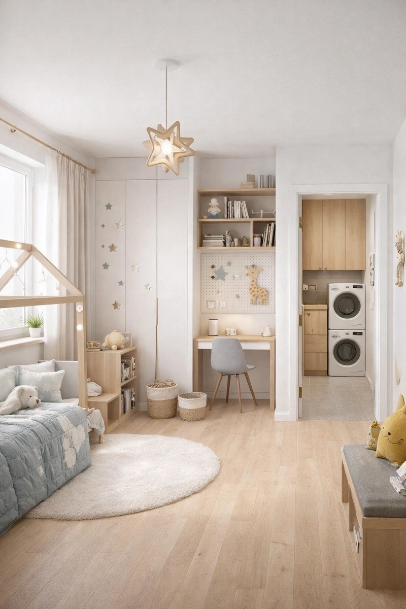 Дизайн интерьера в стиле Сканди — Детская от нейросети RoomGPT