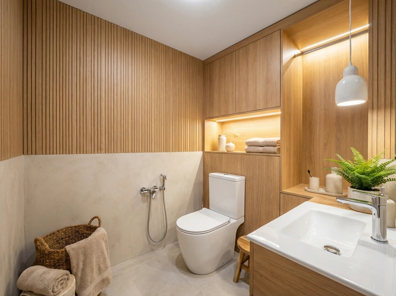 Дизайн интерьера в стиле Хюгге — Ванная от нейросети RoomGPT