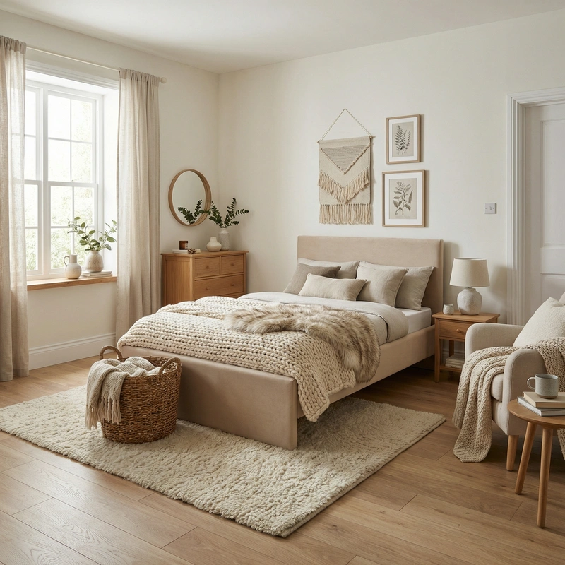 Дизайн интерьера в стиле Хюгге — Спальня от нейросети RoomGPT