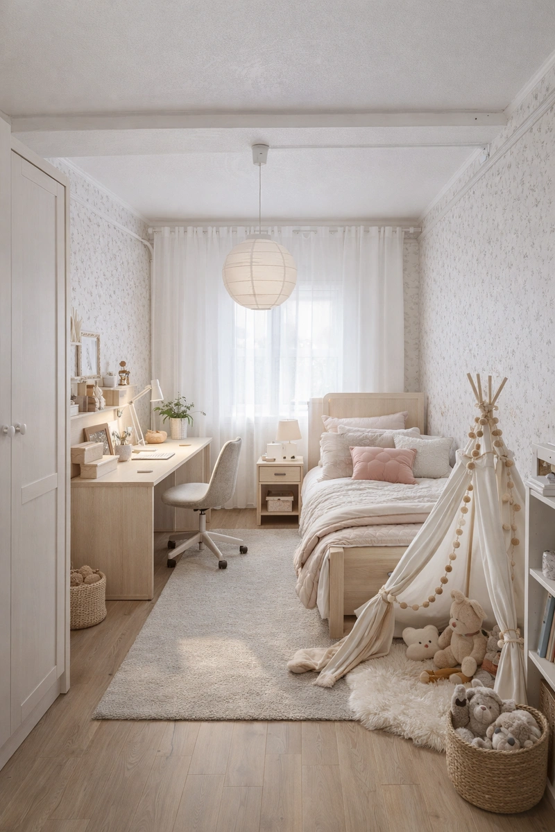 Дизайн интерьера в стиле Хюгге — Детская от нейросети RoomGPT