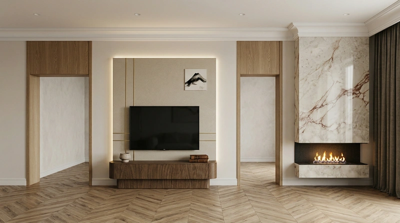 Дизайн гостиной в стиле Japandi — фото интерьера от нейросети RoomGPT