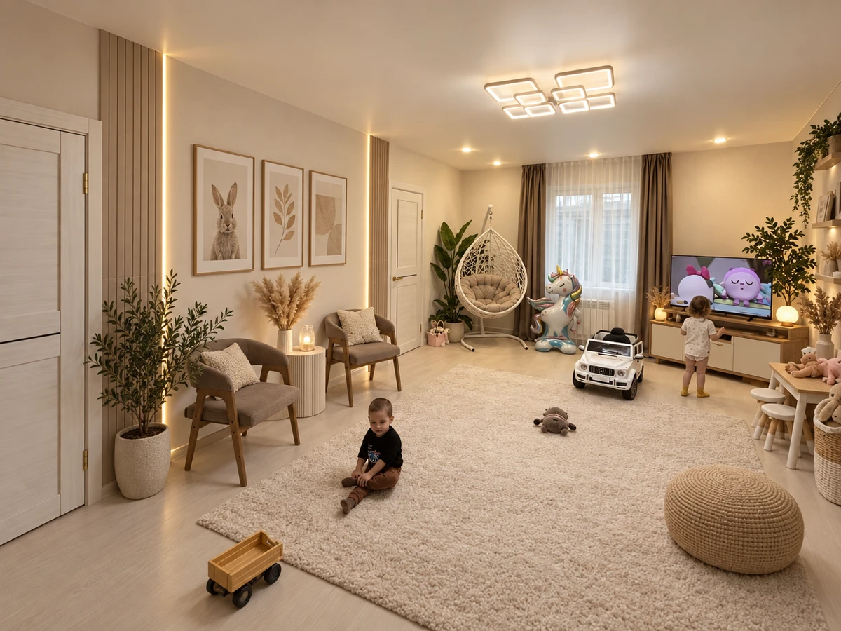 Дизайн детской в стиле Минимализм — фото интерьера от нейросети RoomGPT
