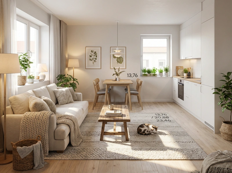 Дизайн интерьера в стиле Хюгге — Гостиная от нейросети RoomGPT