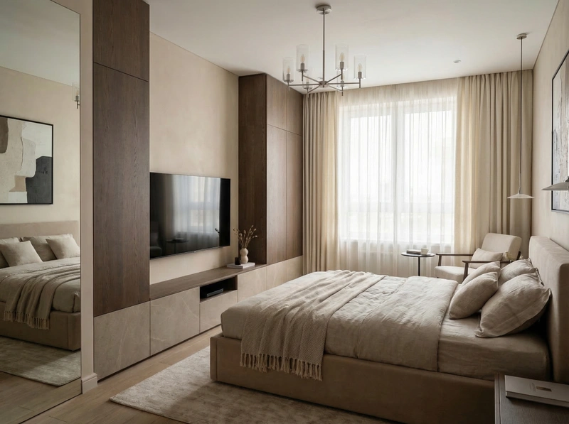 Дизайн интерьера в стиле Минимализм — Спальня от нейросети RoomGPT