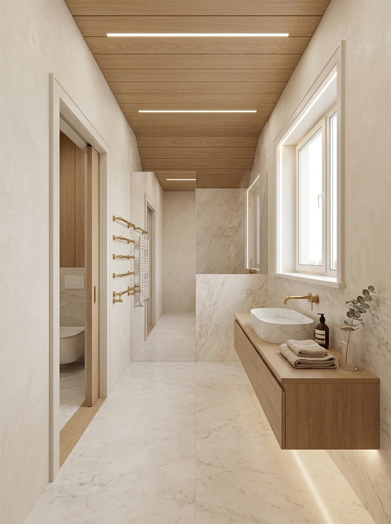 Дизайн ванной в стиле Классика — фото интерьера от нейросети RoomGPT