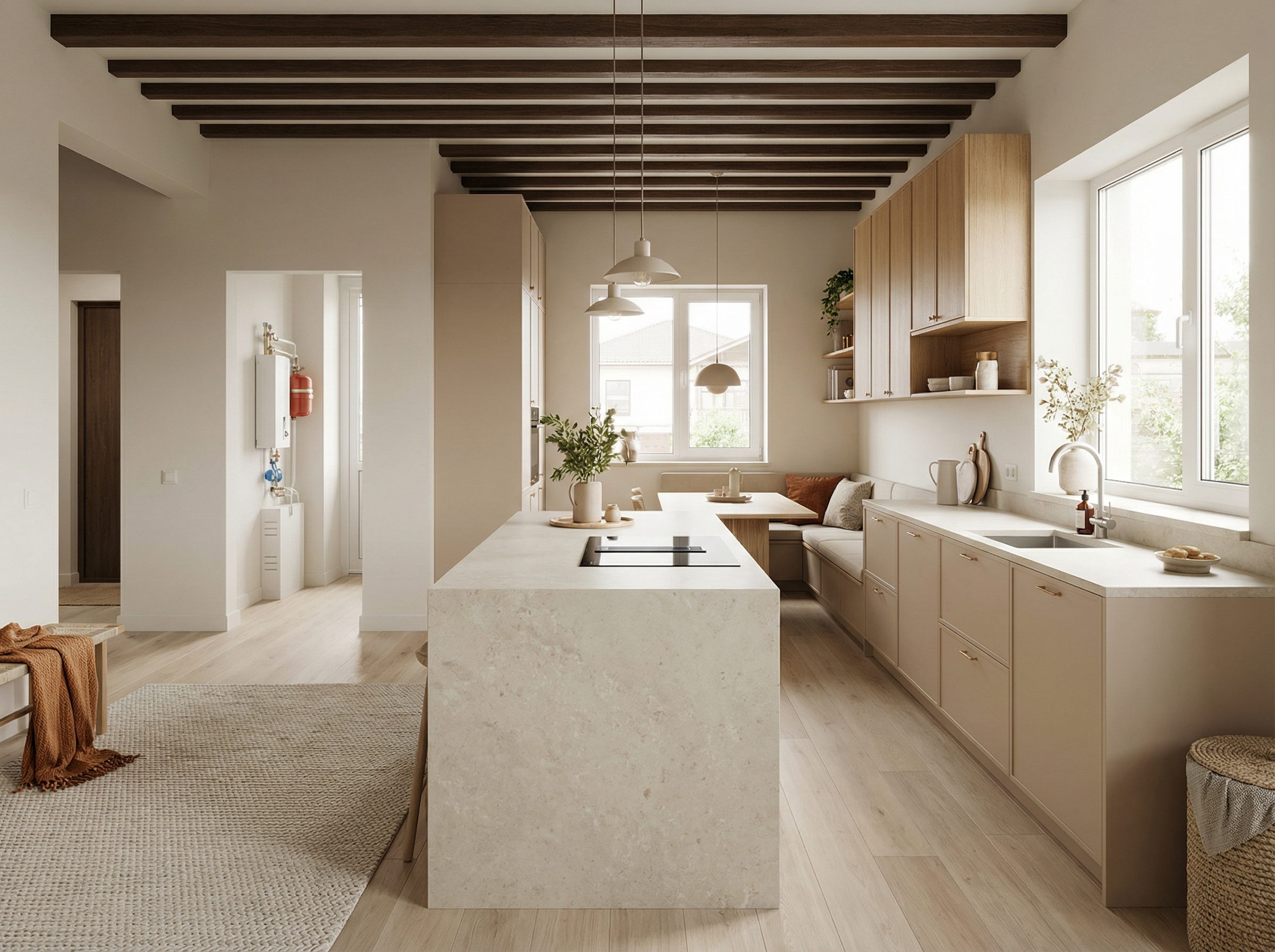 Дизайн кухни в стиле Контемпорари — фото интерьера от нейросети RoomGPT