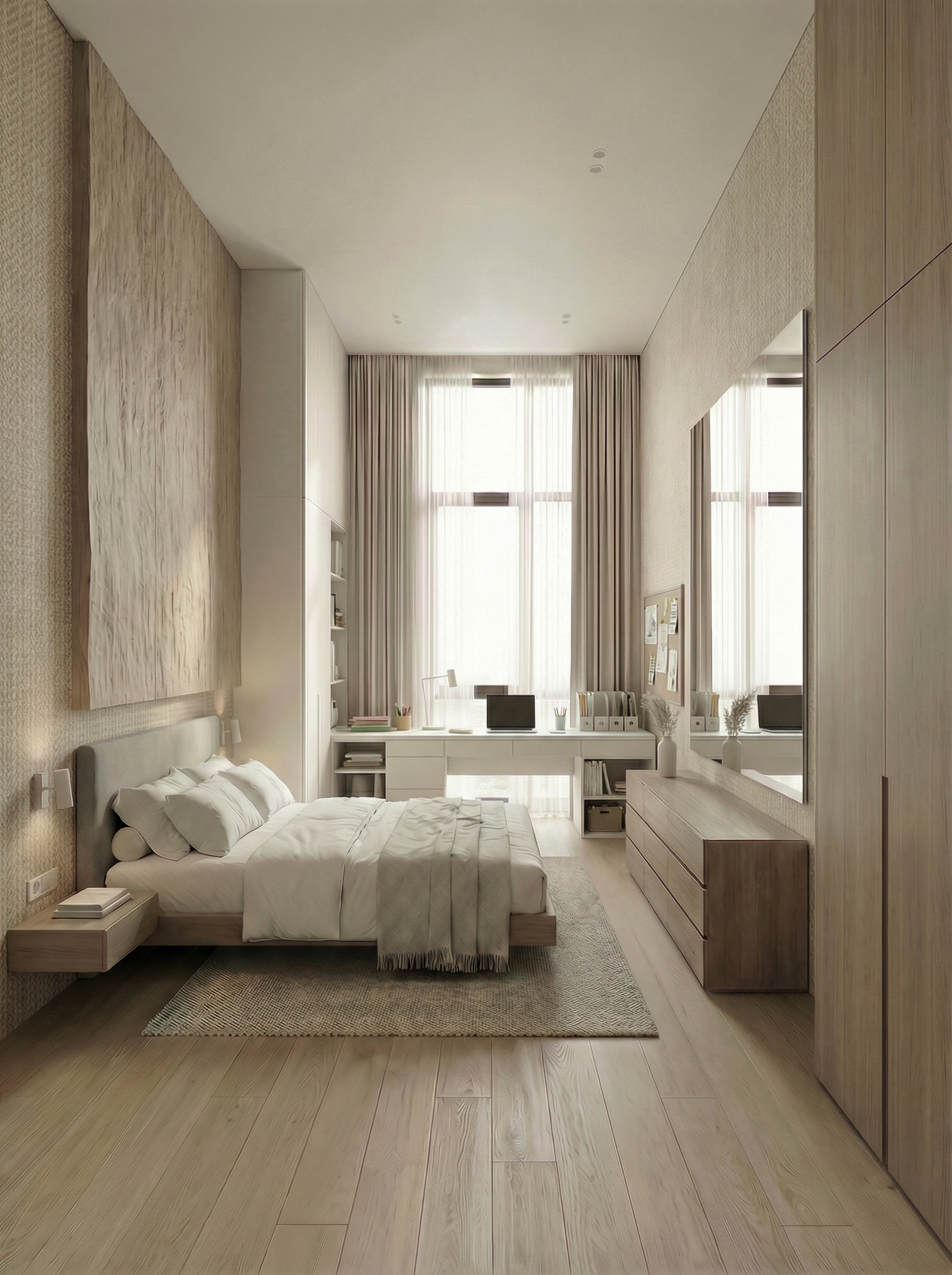 Дизайн спальни в стиле Минимализм — фото интерьера от нейросети RoomGPT