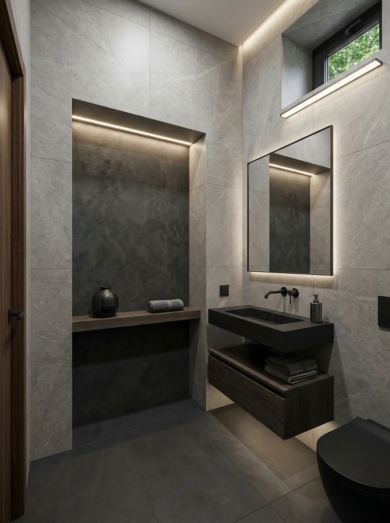 Дизайн интерьера в стиле Минимализм — Ванная от нейросети RoomGPT