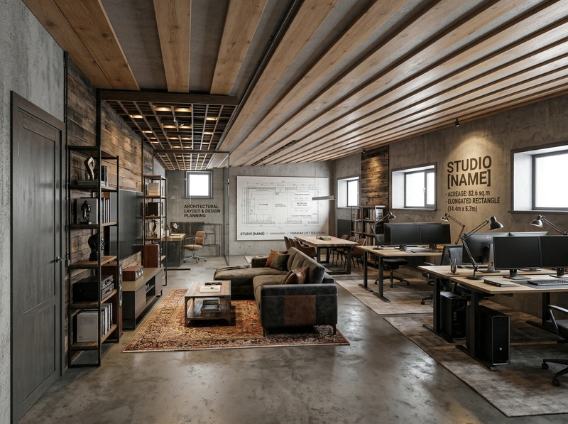 Дизайн гостиной в стиле Лофт — фото интерьера от нейросети RoomGPT