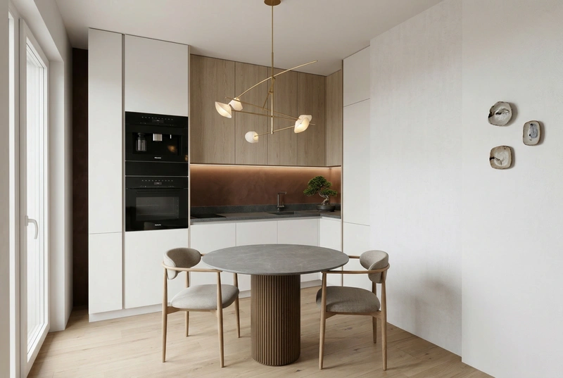 Дизайн кухни в стиле Japandi — фото интерьера от нейросети RoomGPT