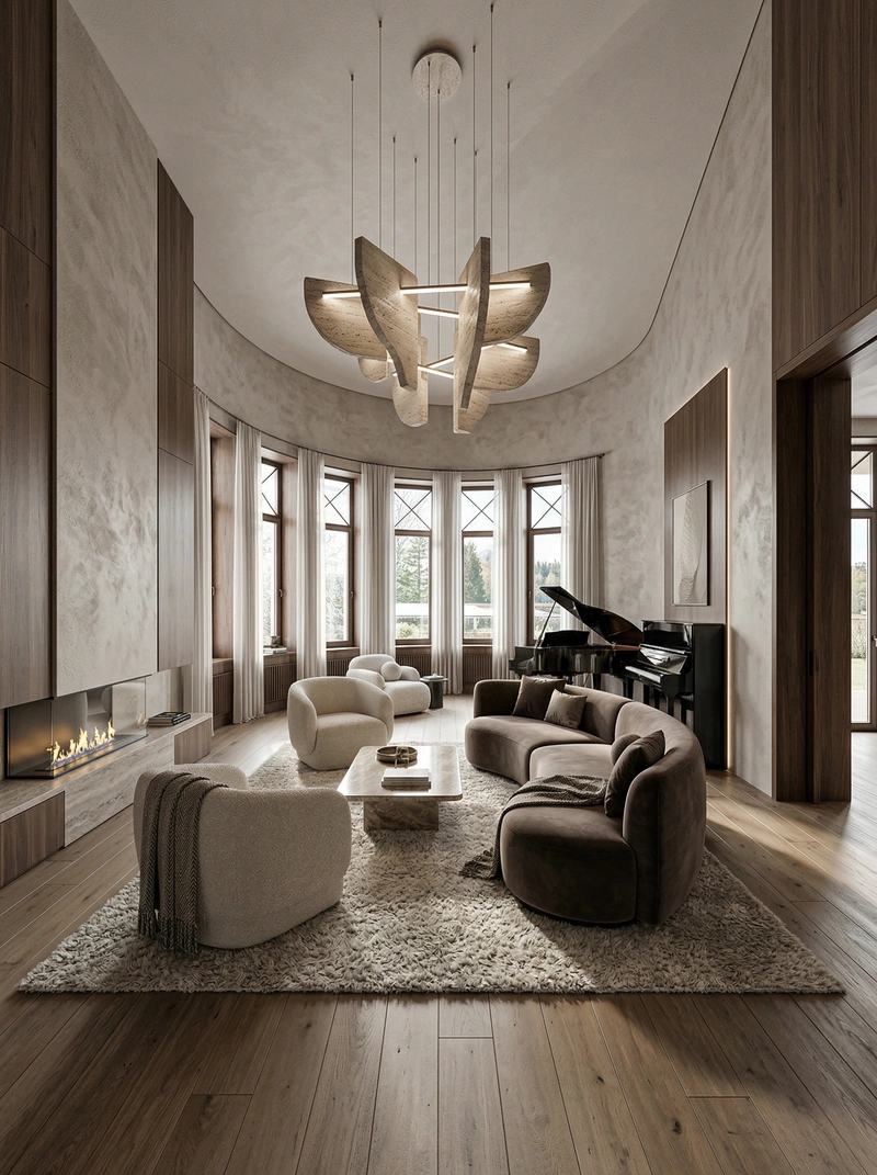 Дизайн гостиной в стиле Контемпорари — фото интерьера от нейросети RoomGPT