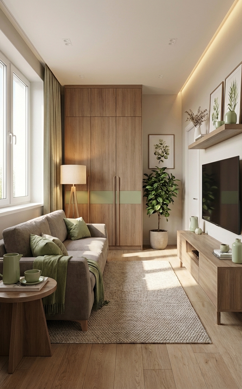 Дизайн гостиной в стиле Сканди — фото интерьера от нейросети RoomGPT