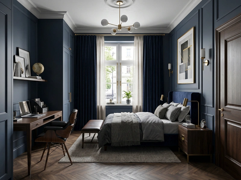 Дизайн спальни в стиле Классика — фото интерьера от нейросети RoomGPT