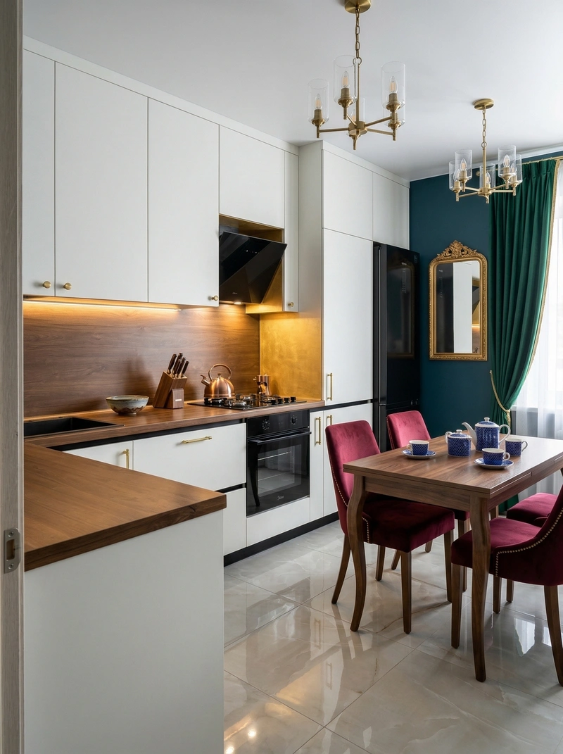 Дизайн кухни в стиле Британский — фото интерьера от нейросети RoomGPT