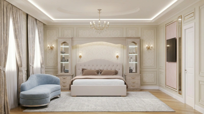 Дизайн гостиной в стиле Неоклассика — фото интерьера от нейросети RoomGPT