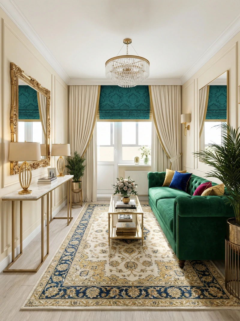 Дизайн интерьера в стиле Классика — Гостиная от нейросети RoomGPT