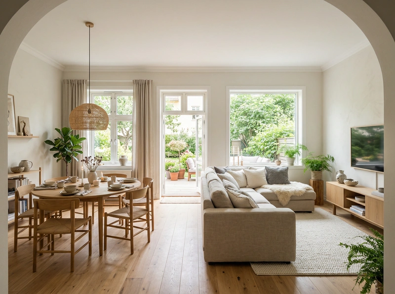 Дизайн интерьера в стиле Хюгге — Гостиная от нейросети RoomGPT