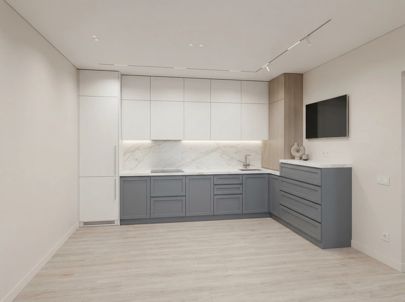 Дизайн интерьера в стиле Минимализм — Кухня от нейросети RoomGPT