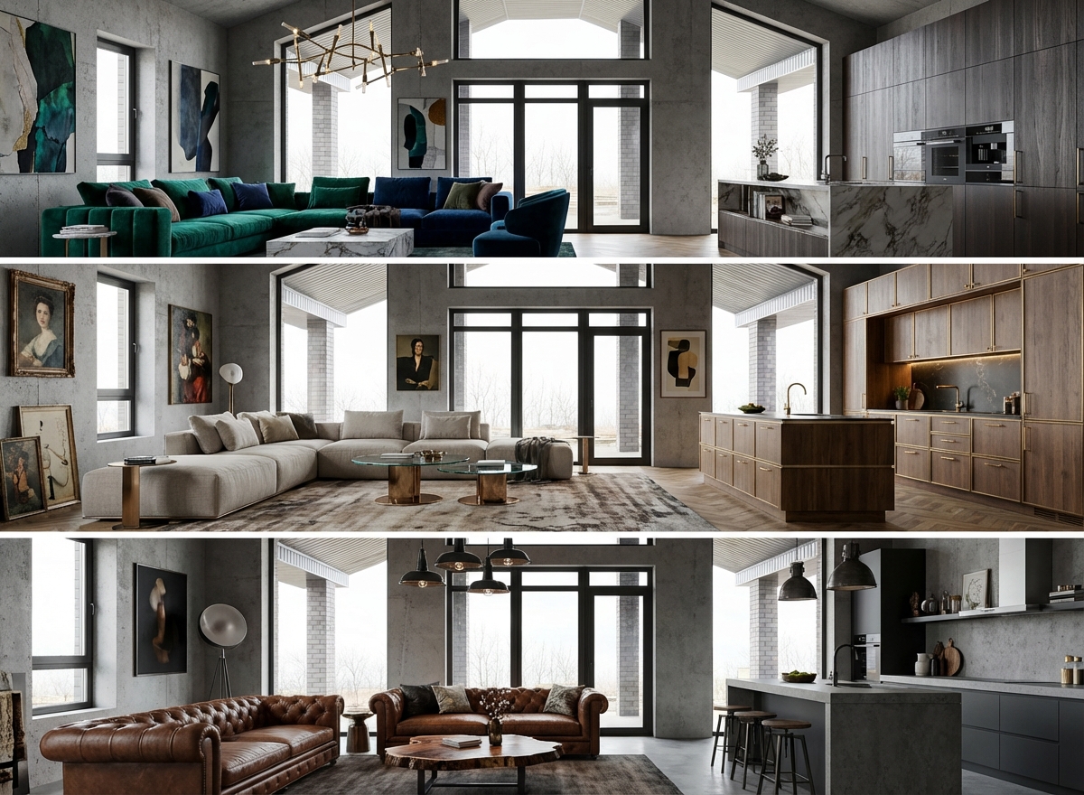 Дизайн гостиной в стиле Эклектика — фото интерьера от нейросети RoomGPT