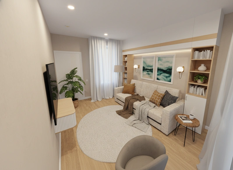 Дизайн интерьера в стиле Хюгге — Спальня от нейросети RoomGPT