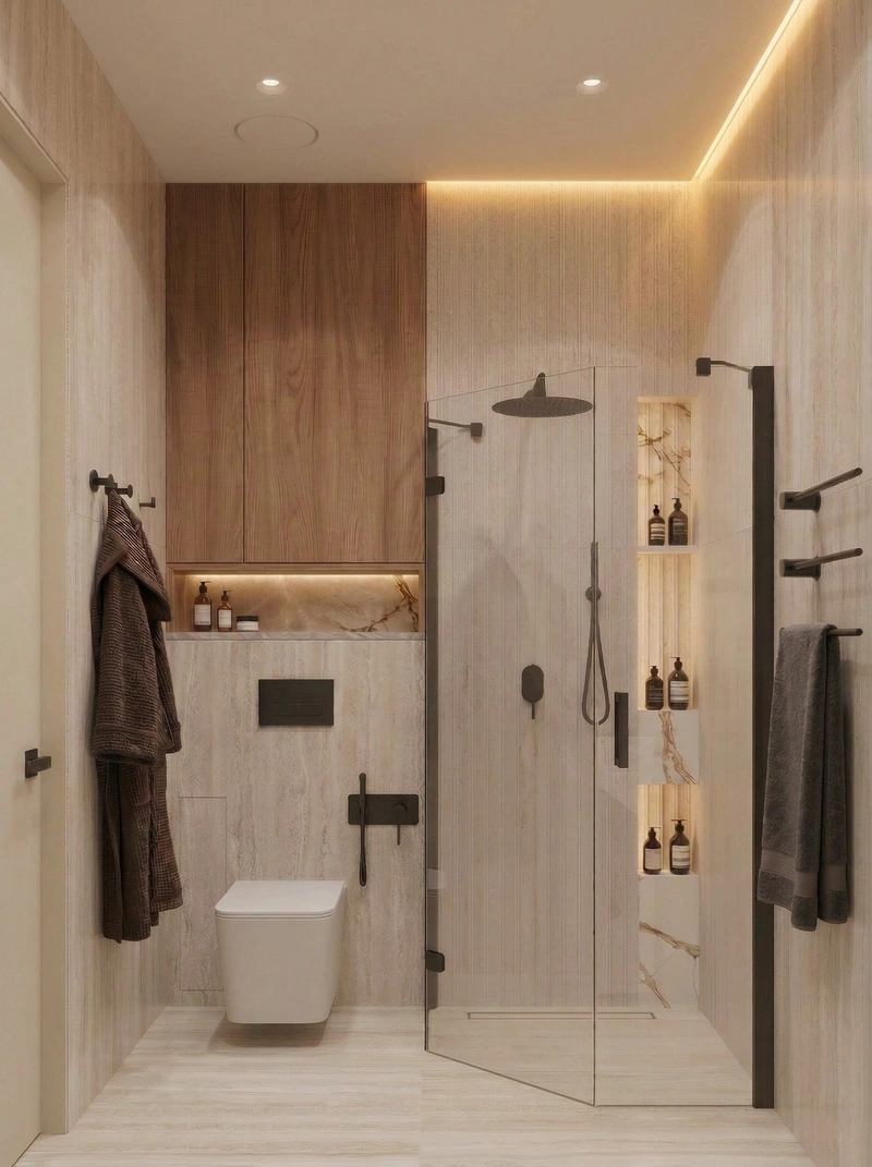 Дизайн ванной в стиле Минимализм — фото интерьера от нейросети RoomGPT