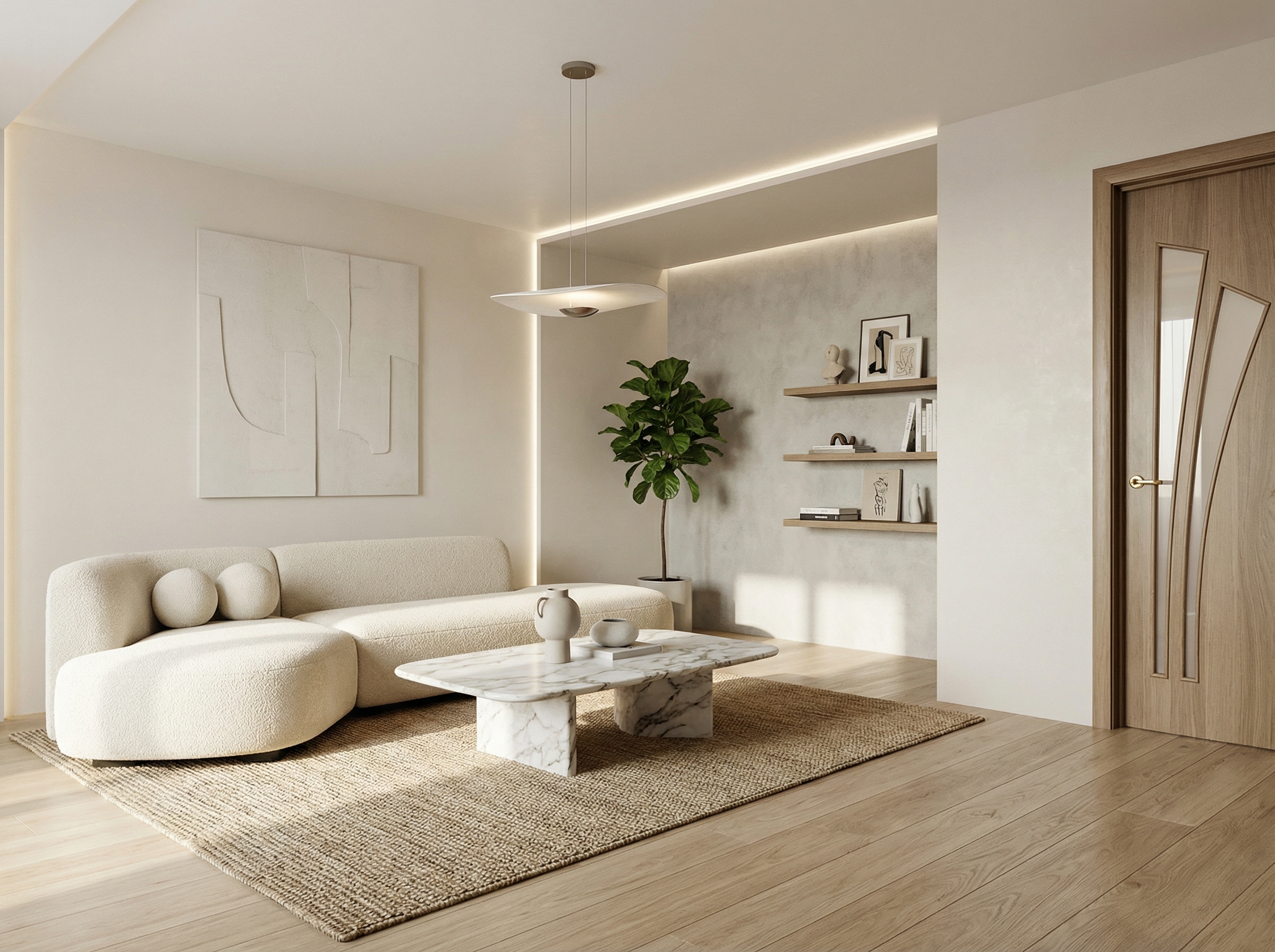 Дизайн гостиной в стиле Минимализм — фото интерьера от нейросети RoomGPT