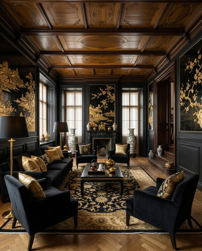 Дизайн гостиной в стиле Эклектика — фото интерьера от нейросети RoomGPT