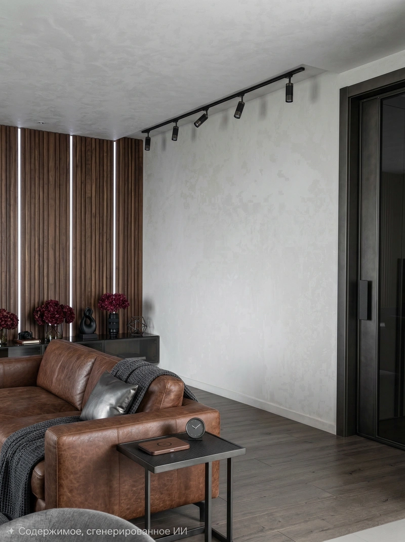 Дизайн интерьера в стиле Блэктэк — Гостиная от нейросети RoomGPT