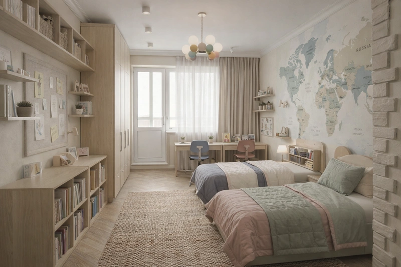 Дизайн детской в стиле Без стиля — фото интерьера от нейросети RoomGPT