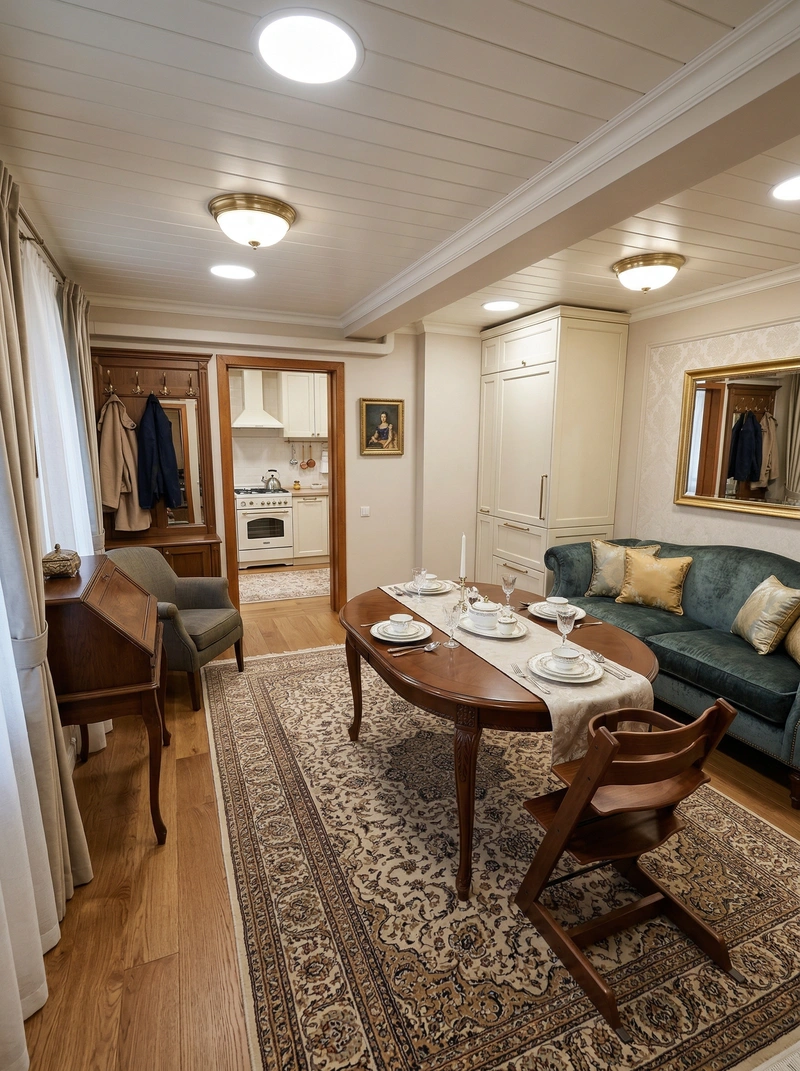 Дизайн интерьера в стиле Классика — Гостиная от нейросети RoomGPT