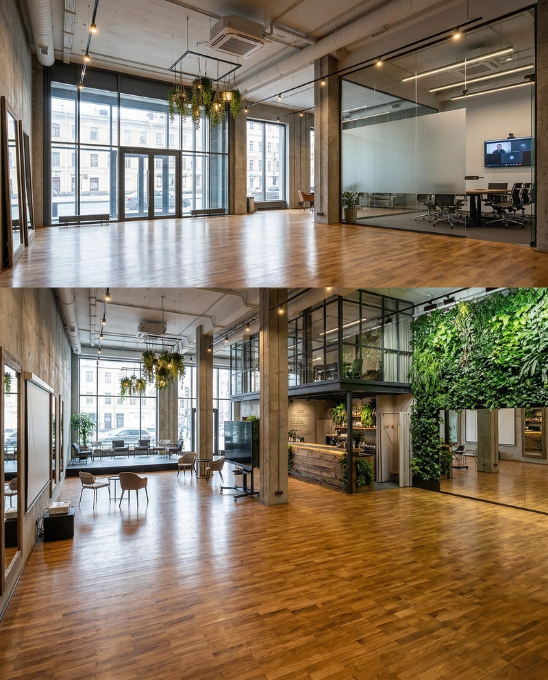 Дизайн интерьера в стиле Лофт — Гостиная от нейросети RoomGPT