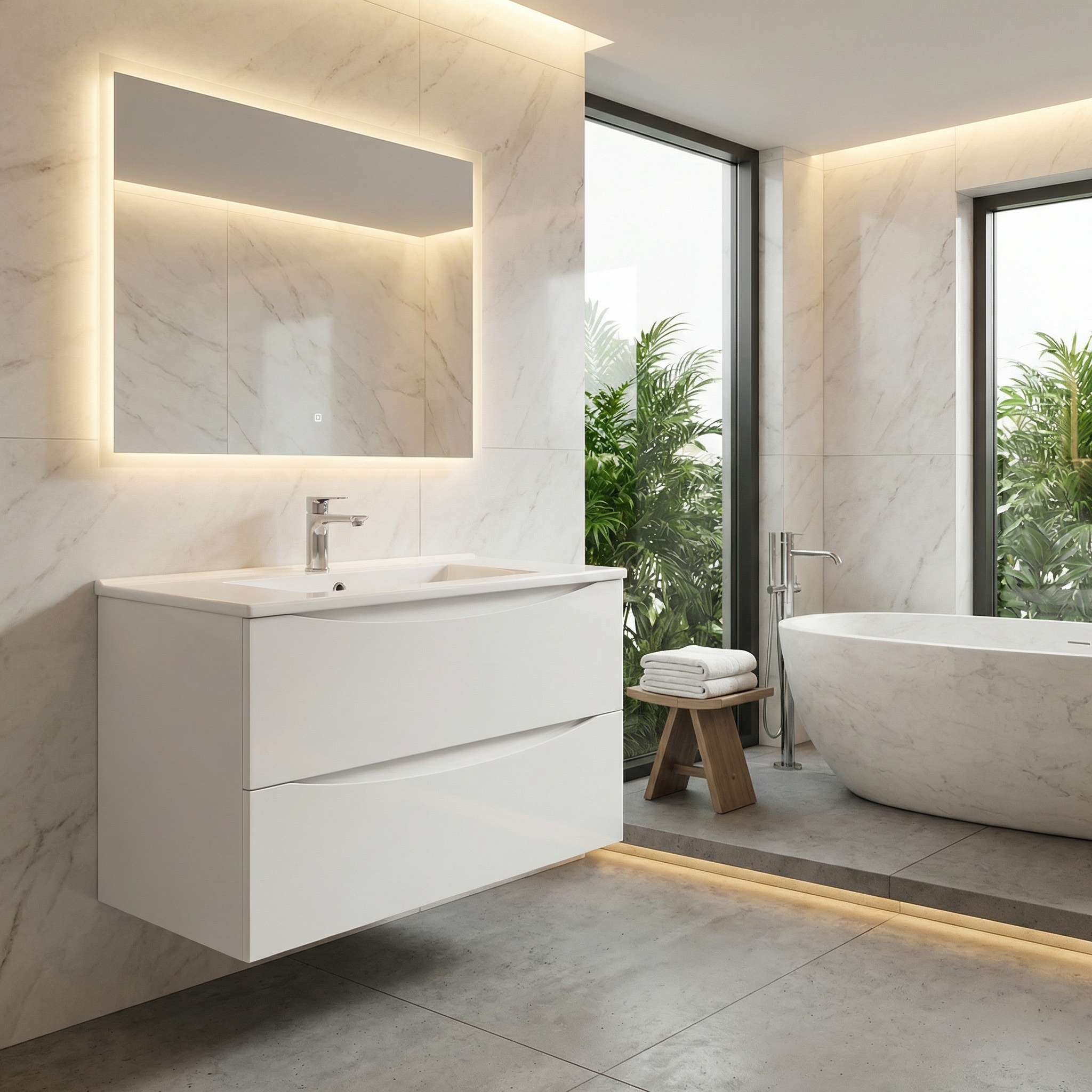 Дизайн ванной в стиле Минимализм — фото интерьера от нейросети RoomGPT