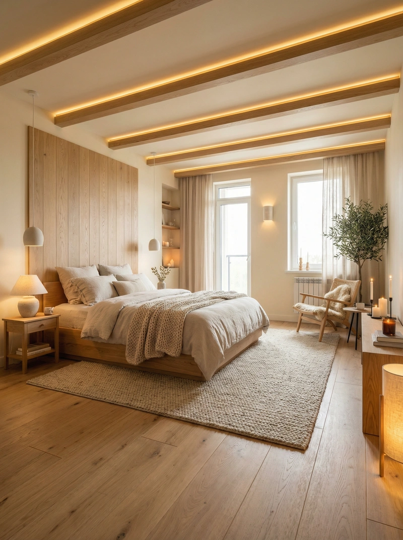 Дизайн интерьера в стиле Хюгге — Спальня от нейросети RoomGPT
