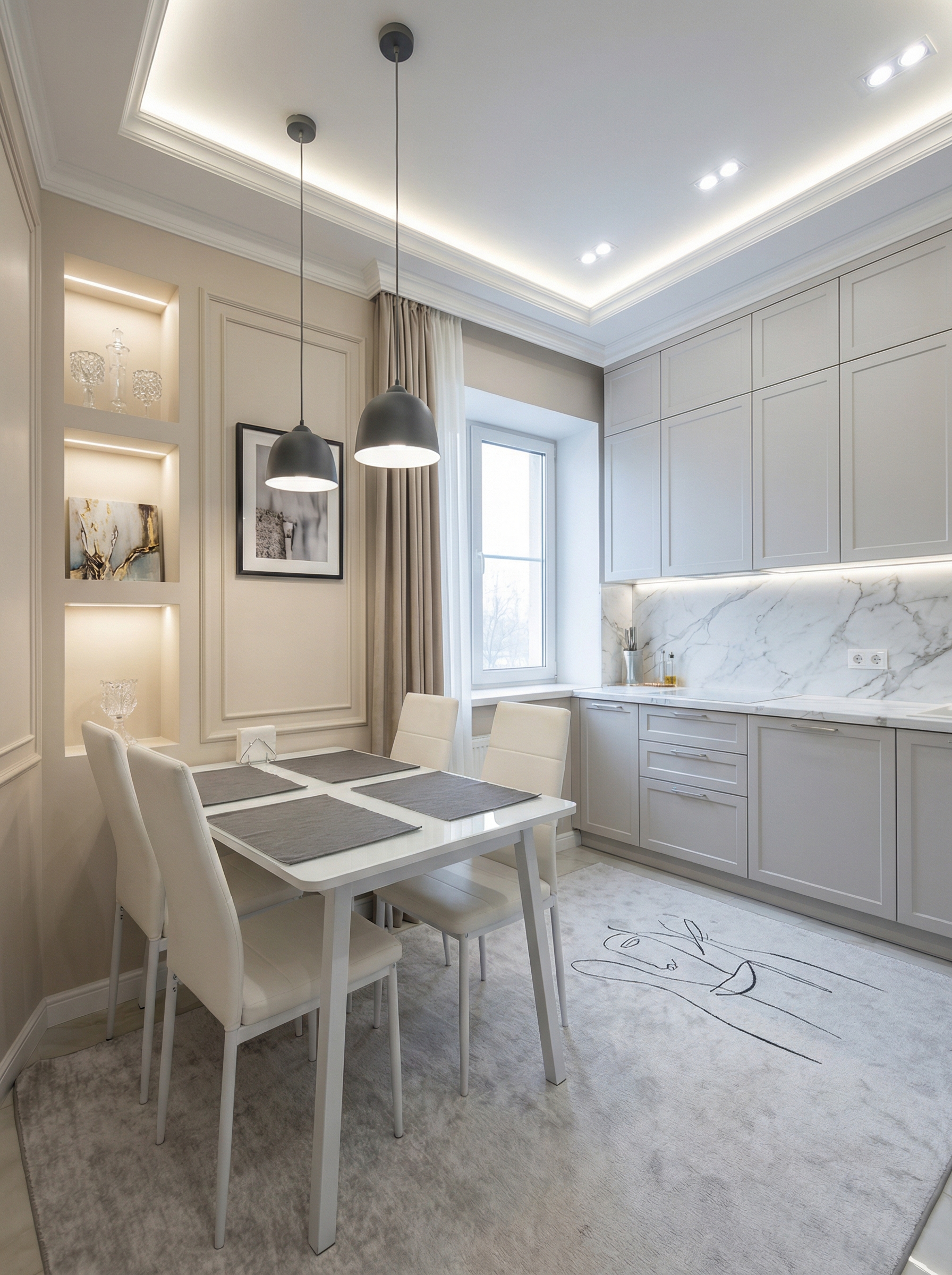 Дизайн кухни в стиле Классика — фото интерьера от нейросети RoomGPT