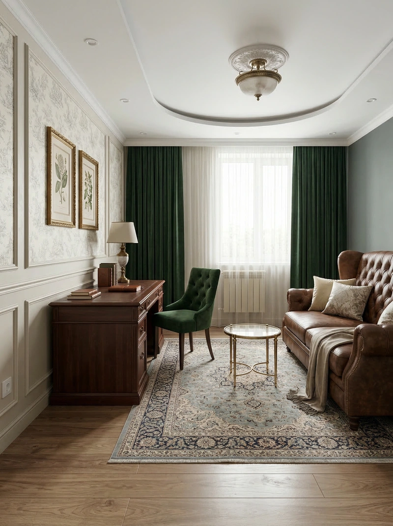 Дизайн интерьера в стиле Классика — Гостиная от нейросети RoomGPT
