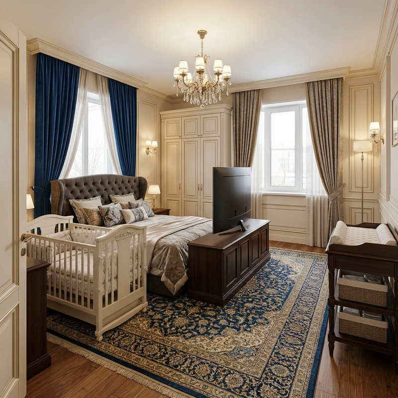 Дизайн интерьера в стиле Классика — Спальня от нейросети RoomGPT