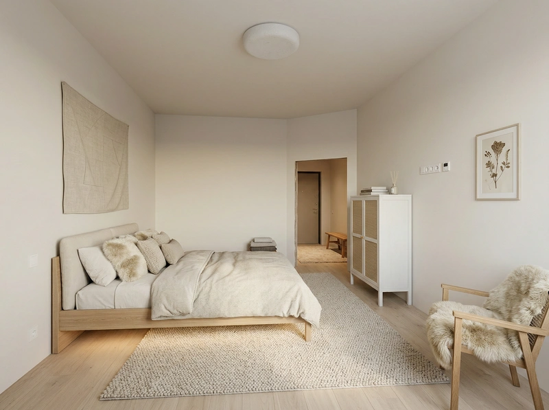 Дизайн интерьера в стиле Хюгге — Спальня от нейросети RoomGPT