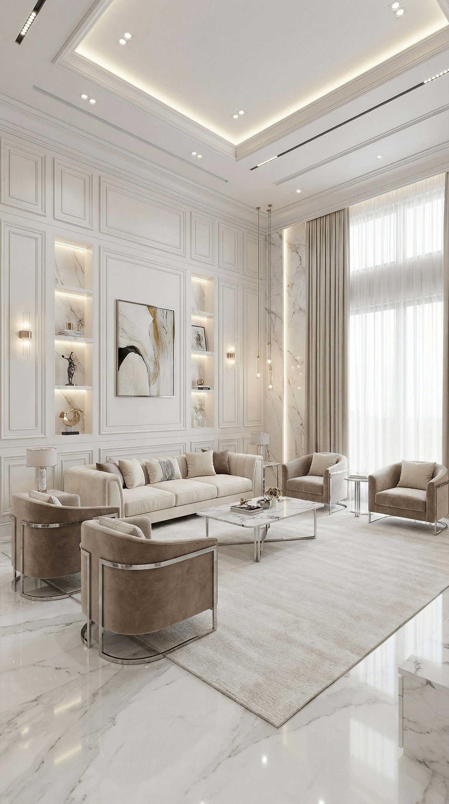 Дизайн гостиной в стиле Классика — фото интерьера от нейросети RoomGPT