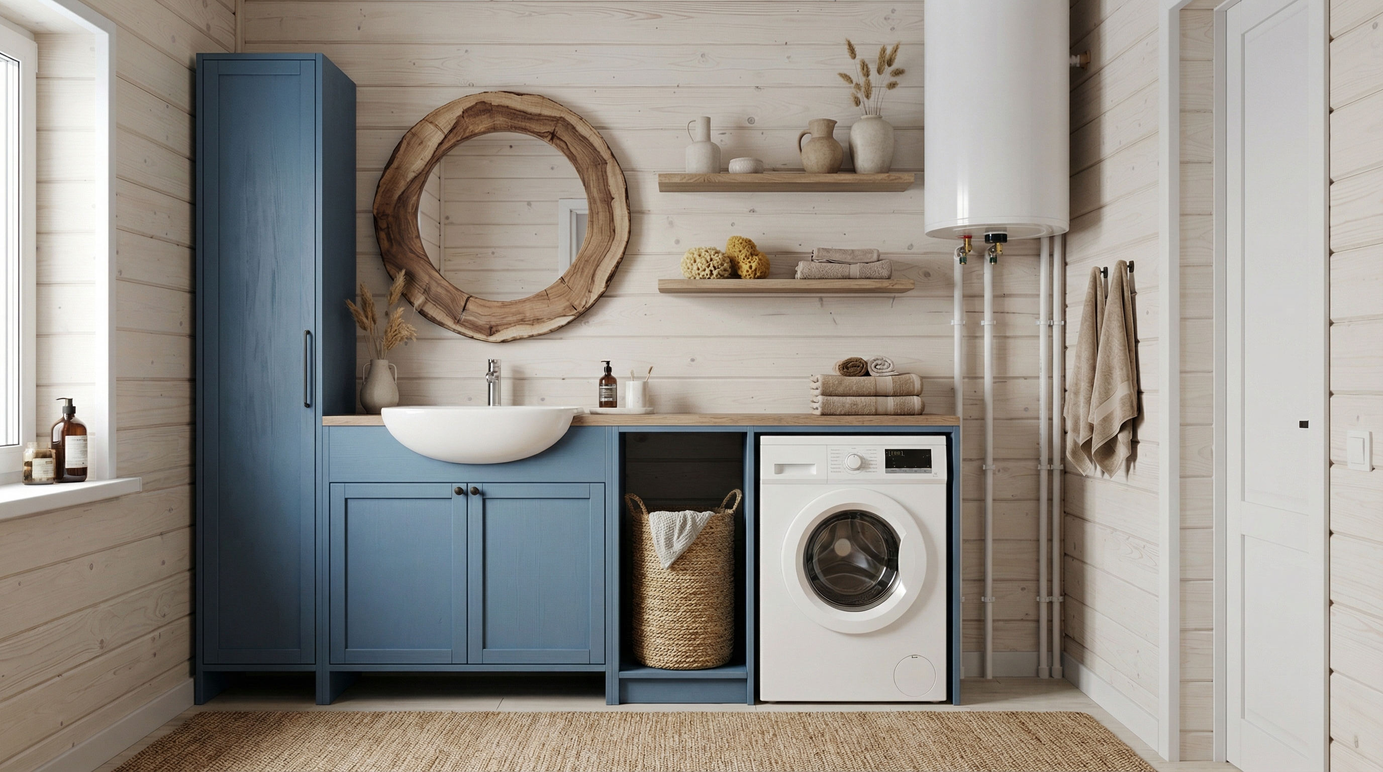 Дизайн ванной в стиле Japandi — фото интерьера от нейросети RoomGPT