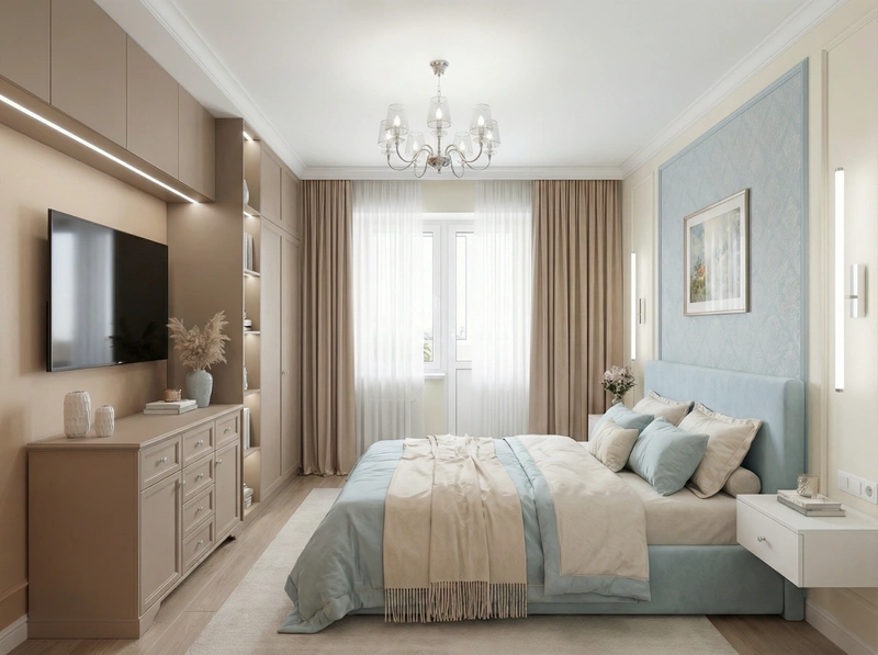 Дизайн интерьера в стиле Классика — Спальня от нейросети RoomGPT