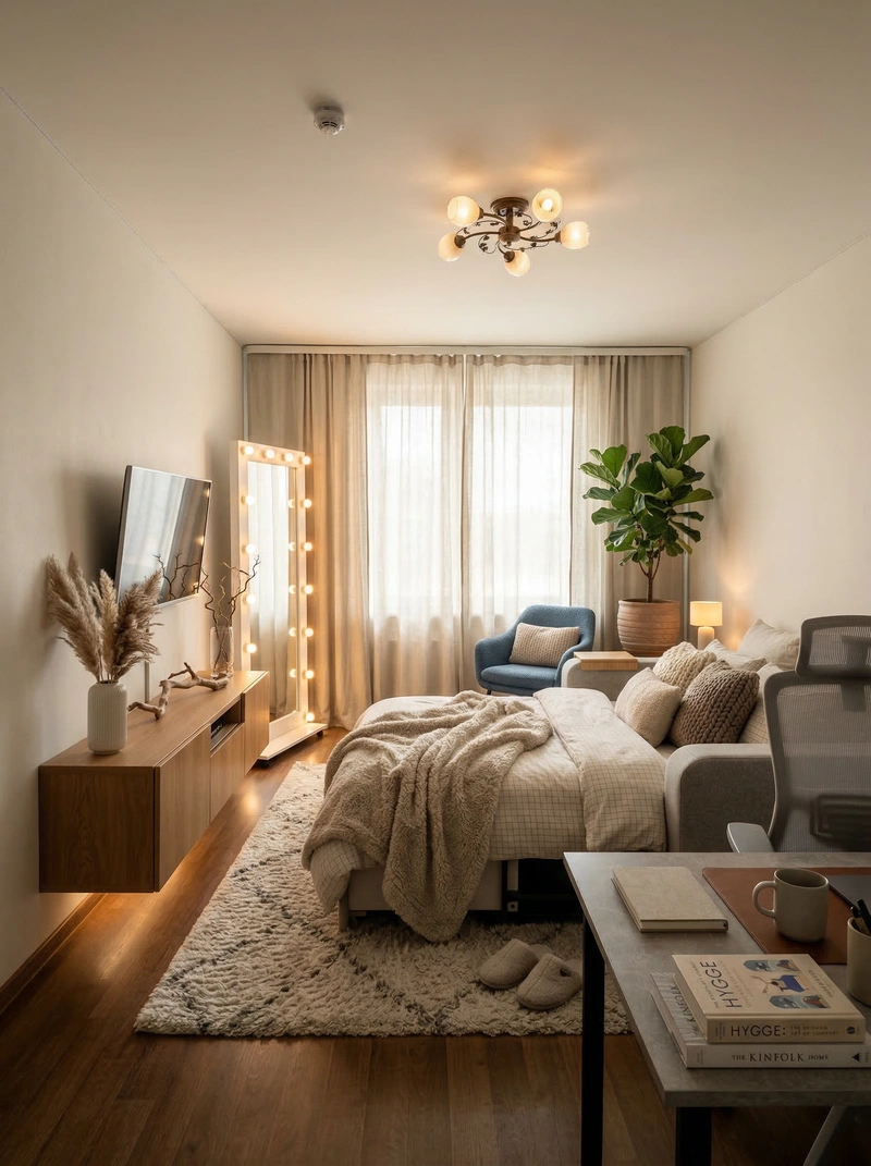 Дизайн интерьера в стиле Хюгге — Спальня от нейросети RoomGPT