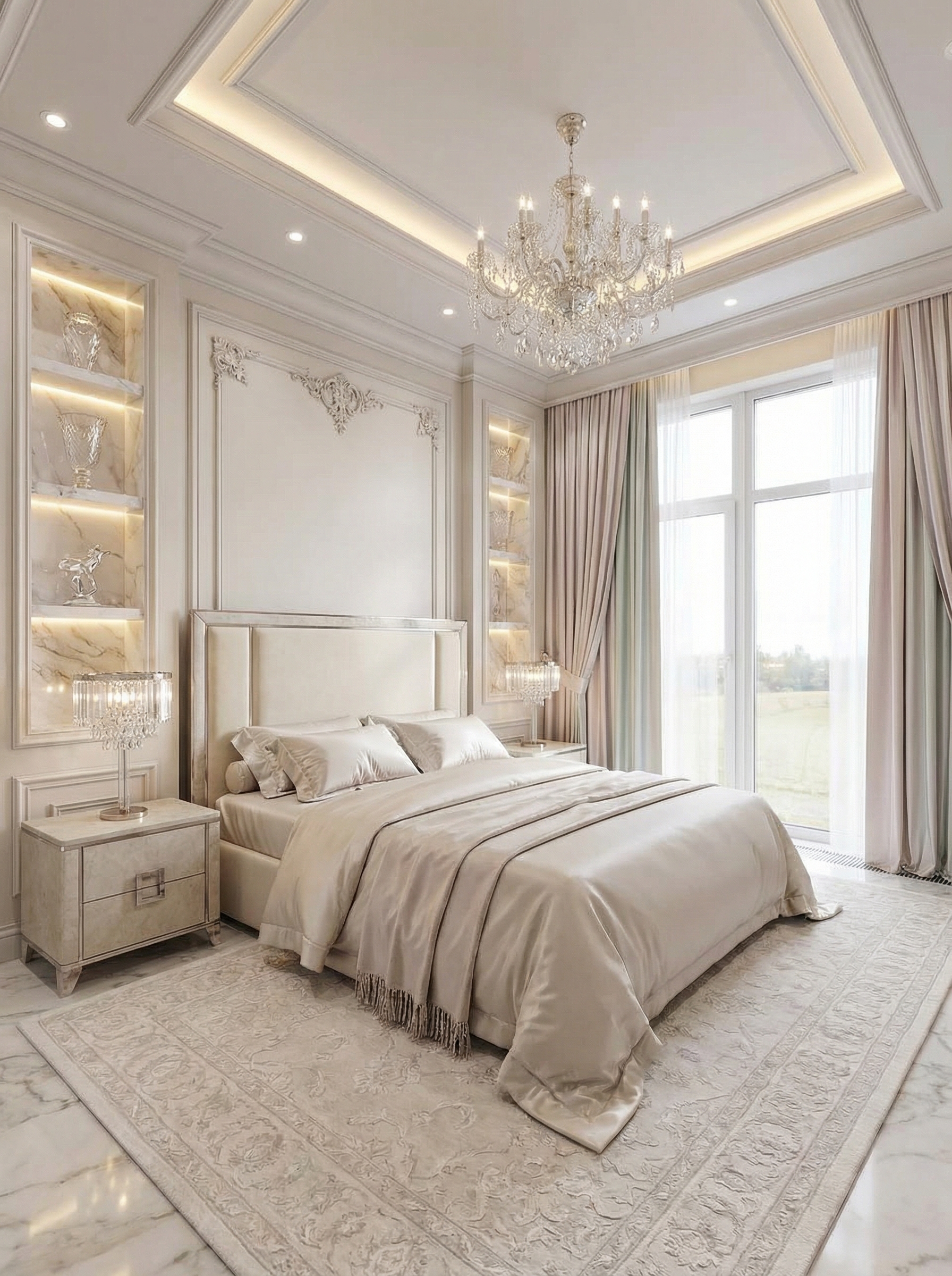 Дизайн спальни в стиле Классика — фото интерьера от нейросети RoomGPT