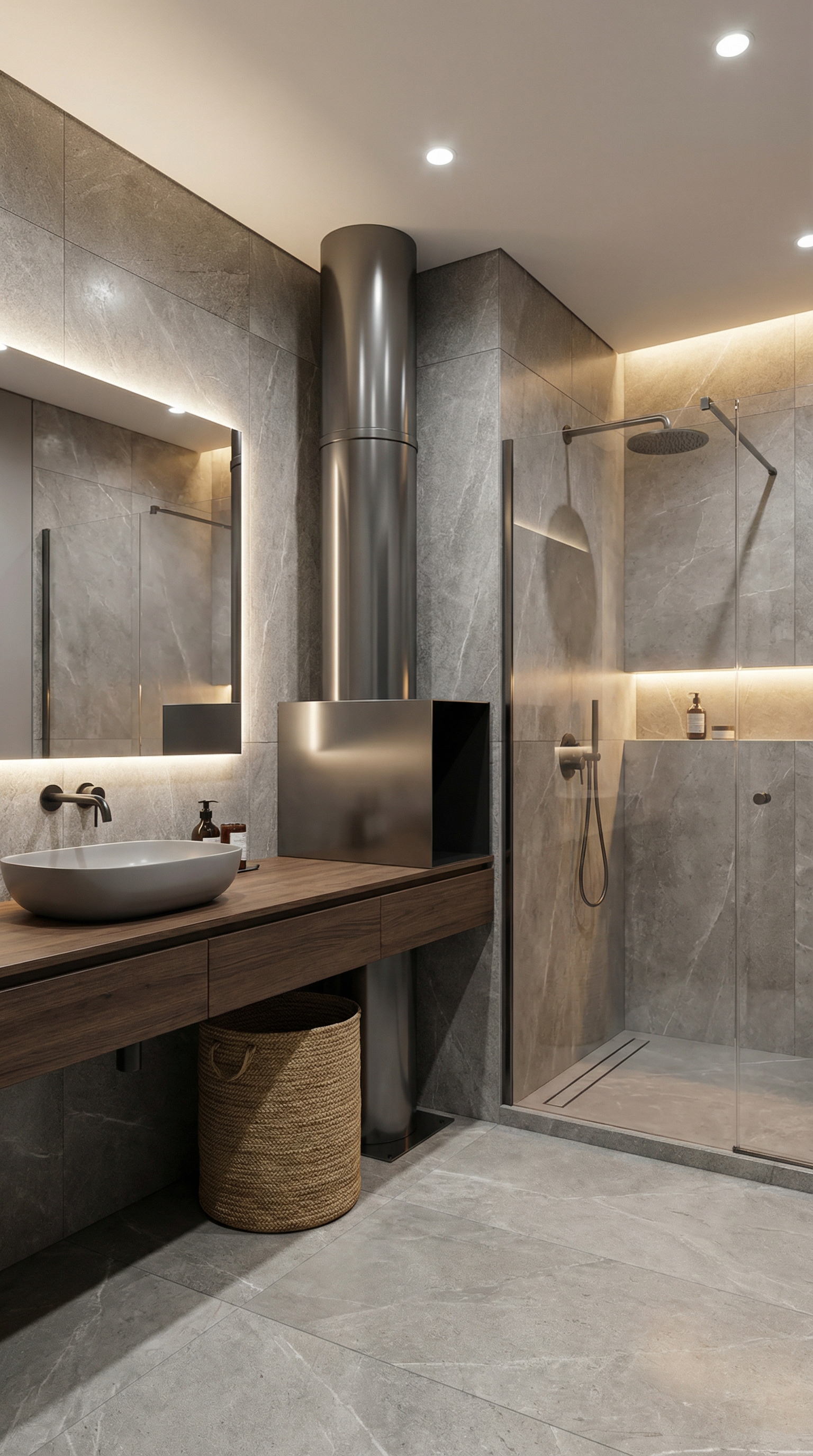 Дизайн ванной в стиле Минимализм — фото интерьера от нейросети RoomGPT