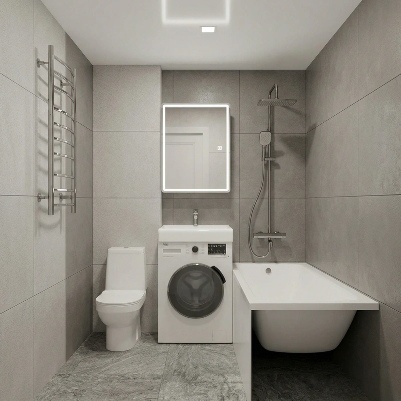 Дизайн ванной в стиле Без стиля — фото интерьера от нейросети RoomGPT