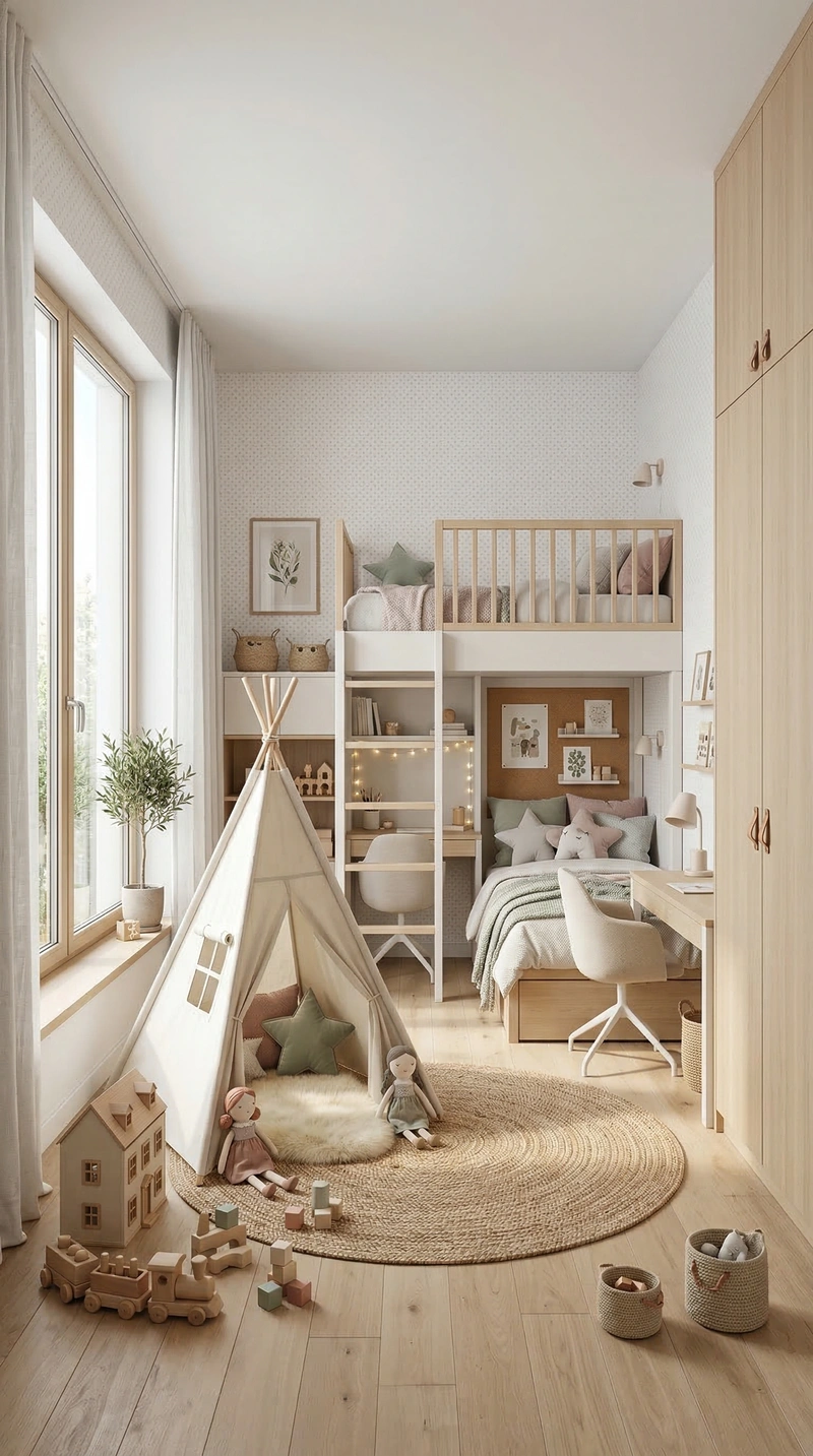 Дизайн детской в стиле Хюгге — фото интерьера от нейросети RoomGPT