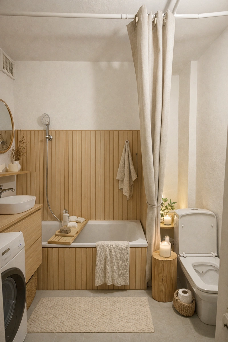 Дизайн интерьера в стиле Хюгге — Ванная от нейросети RoomGPT